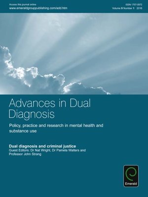 cover image of Advances in Dual Diagnosis, Volume 9, Number 1